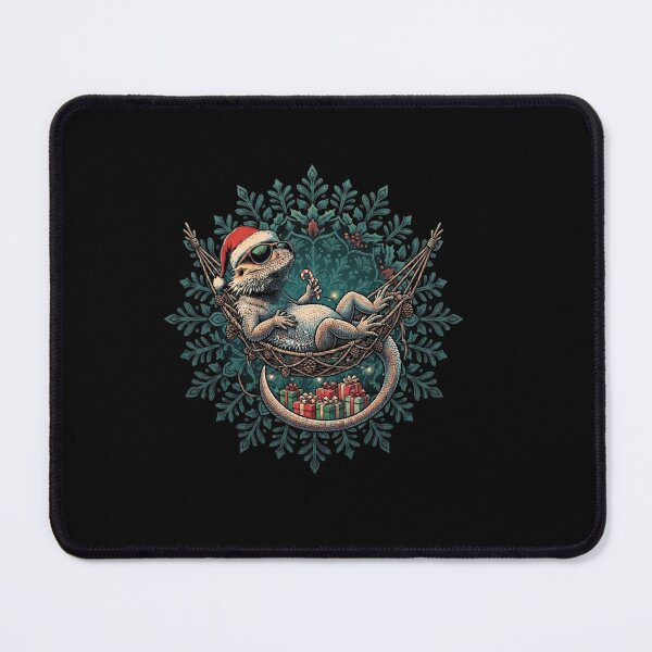 Item preview, Festive Christmas Bearded Dragon Relaxing In Hammock Holiday Design designed and sold by Ostericaimusa.