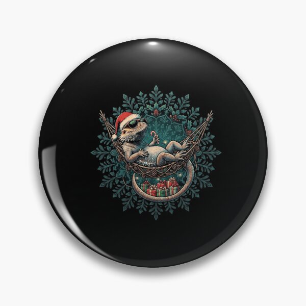 Item preview, Festive Christmas Bearded Dragon Relaxing In Hammock Holiday Design designed and sold by Ostericaimusa.