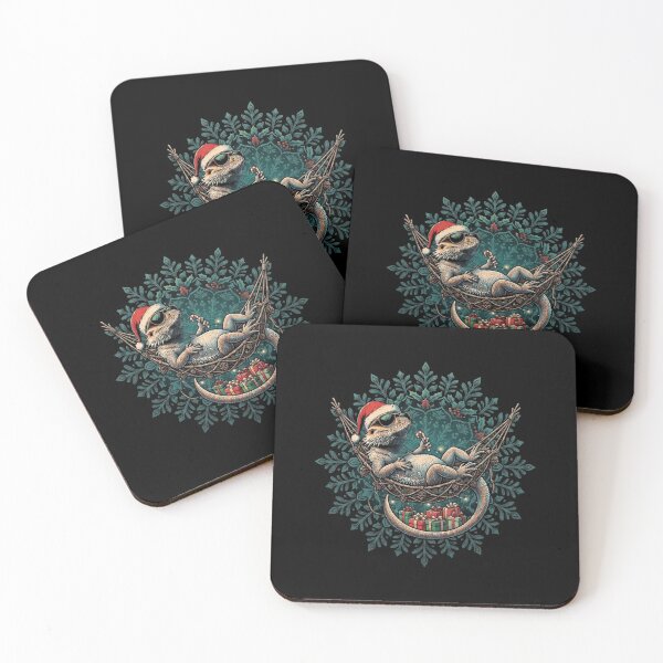 Item preview, Festive Christmas Bearded Dragon Relaxing In Hammock Holiday Design designed and sold by Ostericaimusa.