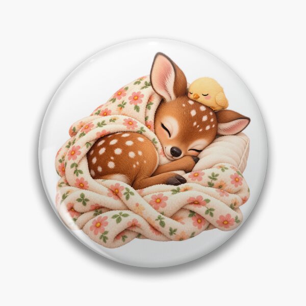 Item preview, Cozy Sleeping Baby Deer with Little Chick designed and sold by TinyWeird.