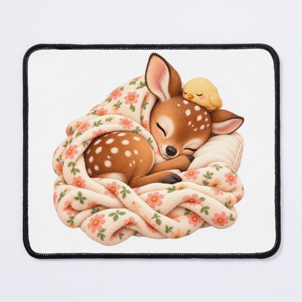 Item preview, Cozy Sleeping Baby Deer with Little Chick designed and sold by TinyWeird.