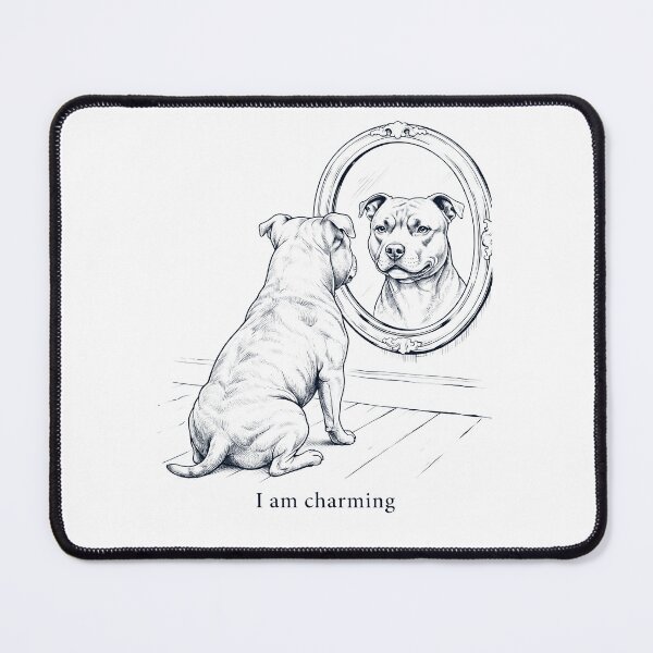 Item preview, Staffordshire Bull Terrier I Am Charming Mirror Meme Dog Lover designed and sold by dian-rody-crest.