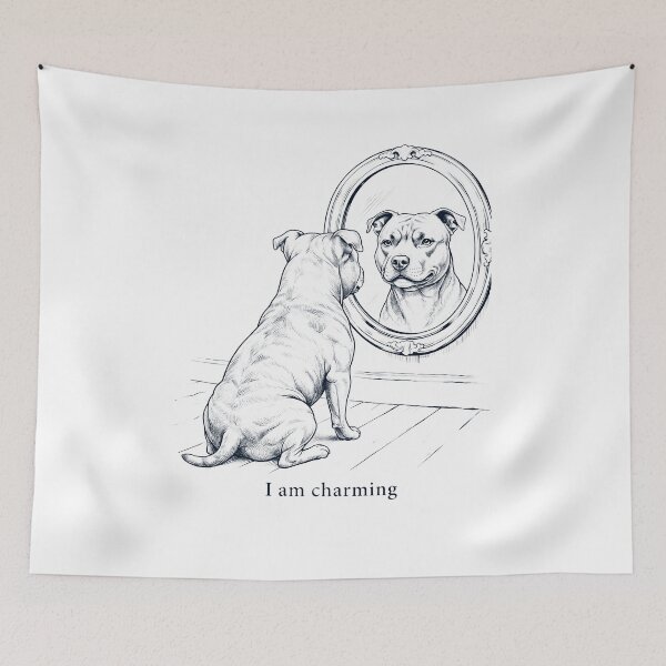 Item preview, Staffordshire Bull Terrier I Am Charming Mirror Meme Dog Lover designed and sold by dian-rody-crest.