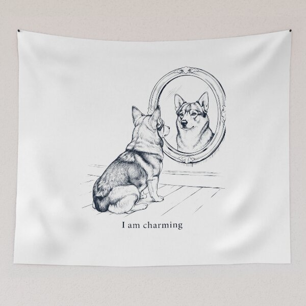 Item preview, Swedish Vallhund I Am Charming Mirror Meme Dog Lover designed and sold by dian-rody-crest.