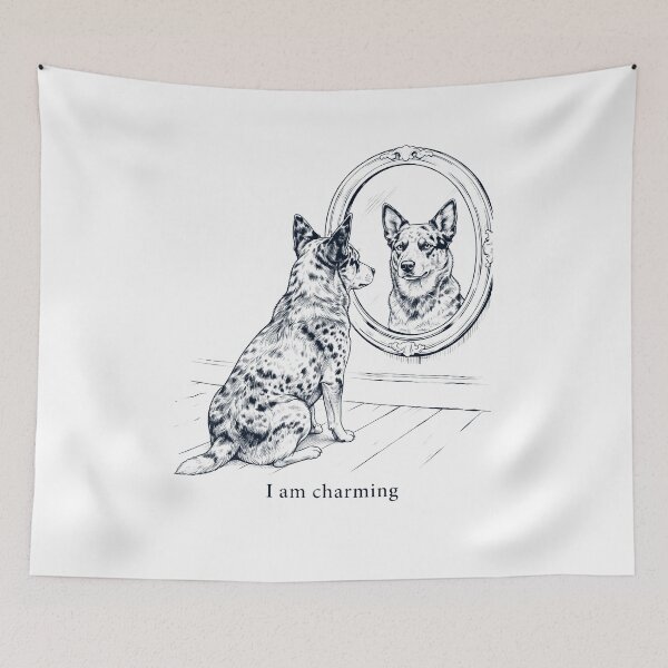Item preview, Texas Heeler I Am Charming Mirror Meme Dog Lover designed and sold by dian-rody-crest.