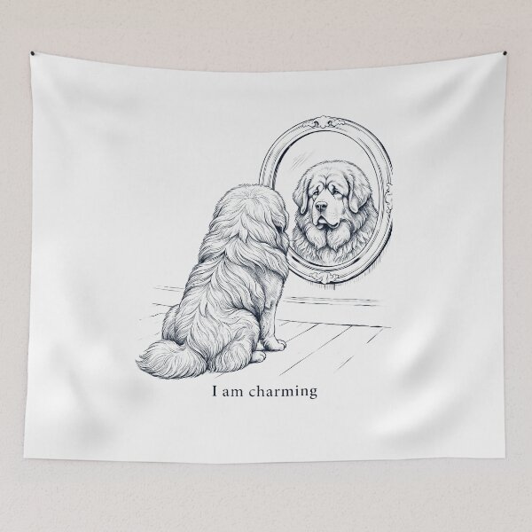 Item preview, Tibetan Mastiff I Am Charming Mirror Meme Dog Lover designed and sold by dian-rody-crest.