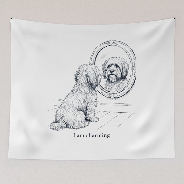 Item preview, Tibetan Terrier I Am Charming Mirror Meme Dog Lover designed and sold by dian-rody-crest.