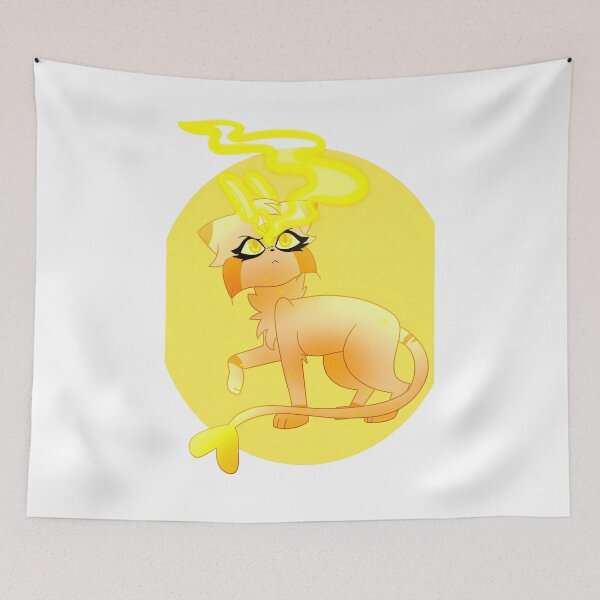 Item preview, Glowing Yellow Psychic Alien Cat Cartoon designed and sold by Ftahehasane.