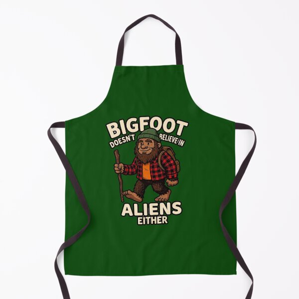 Item preview, Bigfoot Doesn't Believe in Aliens Either Sasquatch Hiking Red Plaid Flannel designed and sold by FrozenFits.