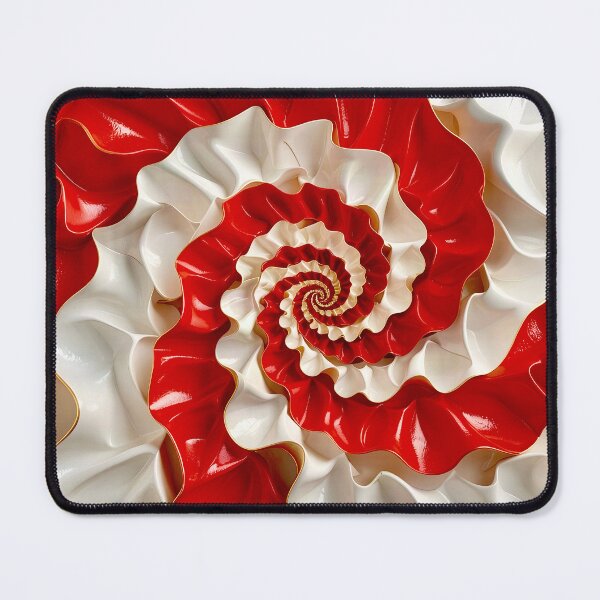 Item preview, Ruby Red and Ivory Porcelain Waves designed and sold by Vicky Brago-Mitchell®.