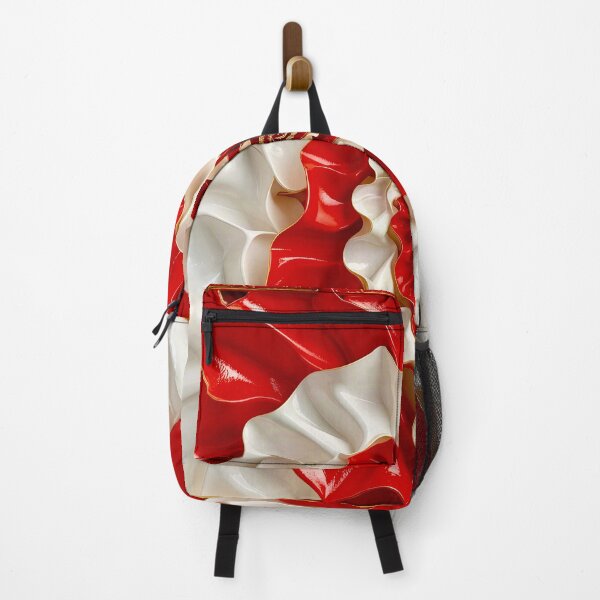 Item preview, Ruby Red and Ivory Porcelain Waves designed and sold by Vicky Brago-Mitchell®.