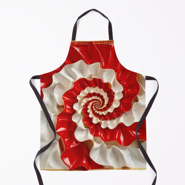 Item preview, Ruby Red and Ivory Porcelain Waves designed and sold by Vicky Brago-Mitchell®.