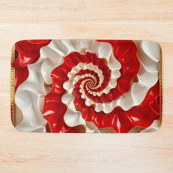 Item preview, Ruby Red and Ivory Porcelain Waves designed and sold by Vicky Brago-Mitchell®.