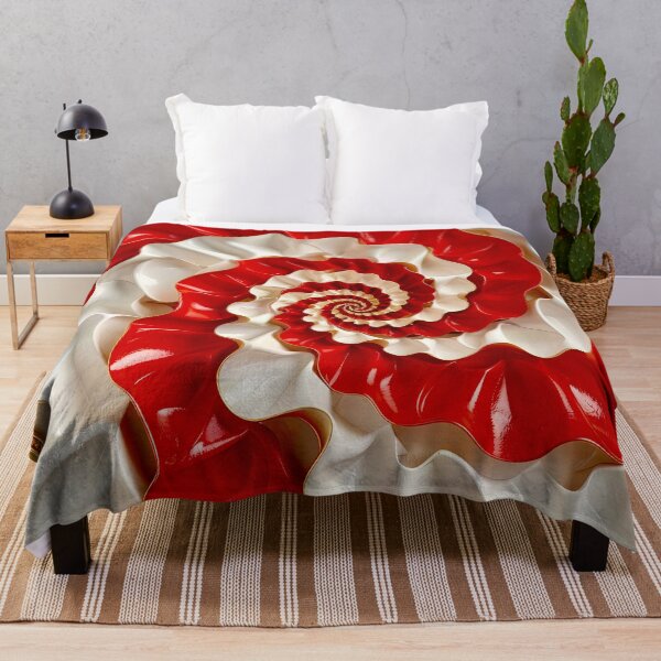 Item preview, Ruby Red and Ivory Porcelain Waves designed and sold by Vicky Brago-Mitchell®.