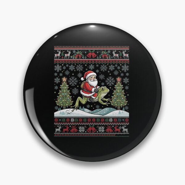 Item preview, Santa Riding a Frog Ugly Sweater Winter Christmas Design designed and sold by MiALopezArt.