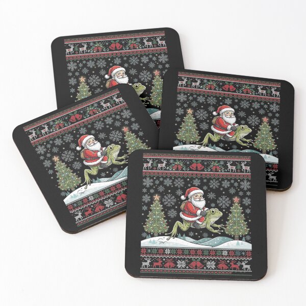 Item preview, Santa Riding a Frog Ugly Sweater Winter Christmas Design designed and sold by MiALopezArt.