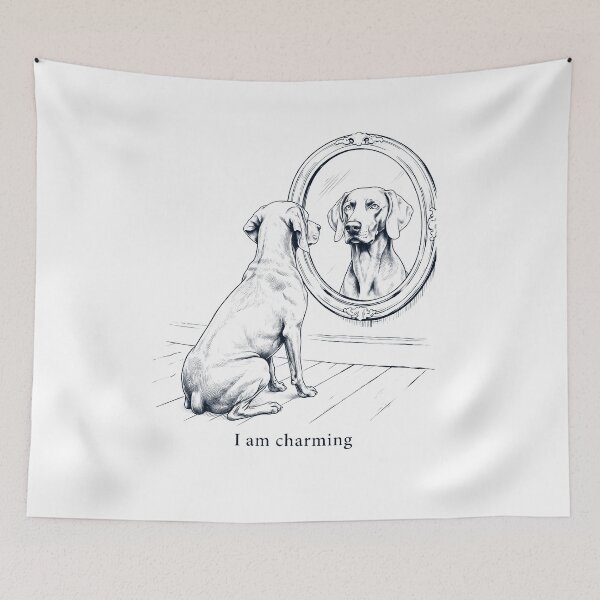 Item preview, Weimaraner I Am Charming Mirror Meme Dog Lover designed and sold by dian-rody-crest.