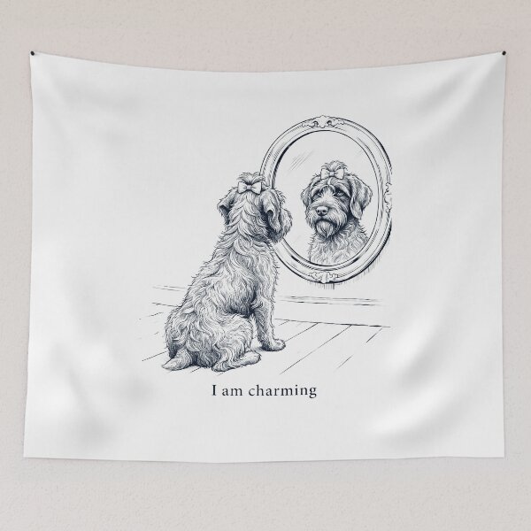 Item preview, Wirehaired Pointing Griffon I Am Charming Mirror Meme Dog Lover designed and sold by dian-rody-crest.