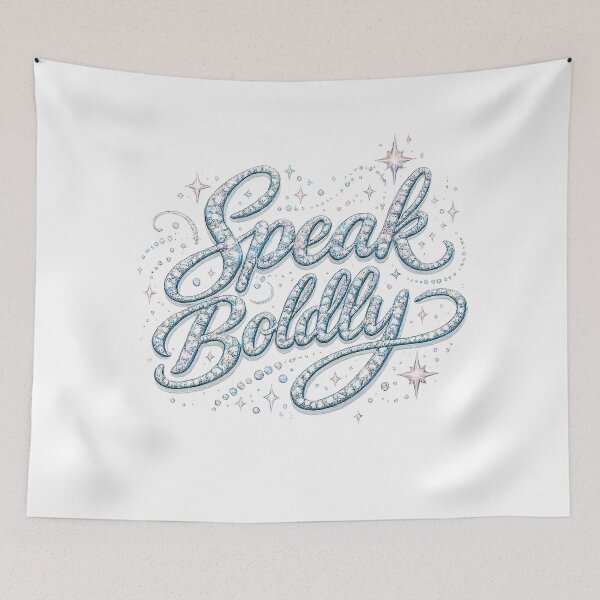 Item preview, Speak Boldly Sparkly Glam Typography Confident Quote Rhinestone Style Art designed and sold by inkoutninja.