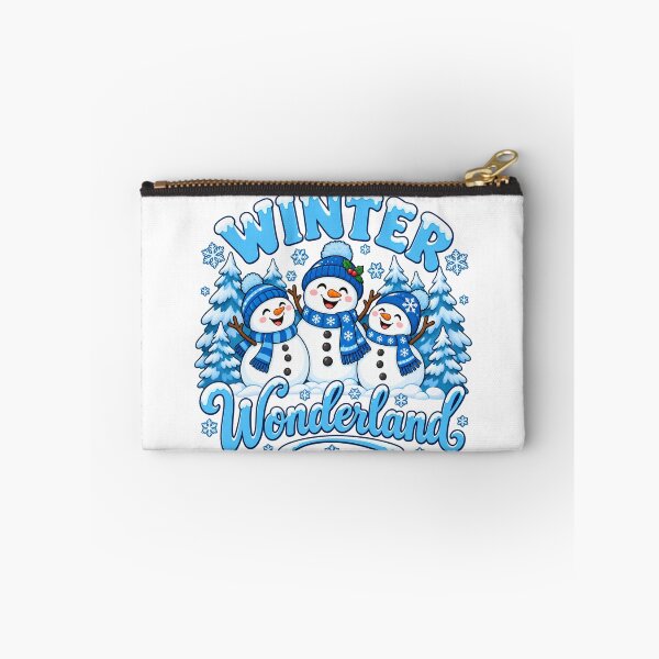 Aperçu de l'œuvre Winter Wonderland Snowman Trio in Blue créée et vendue par skyartdesign.