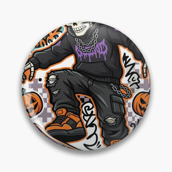 Item preview, Skeleton Graffiti Skater Halloween Streetwear designed and sold by Ranpict.