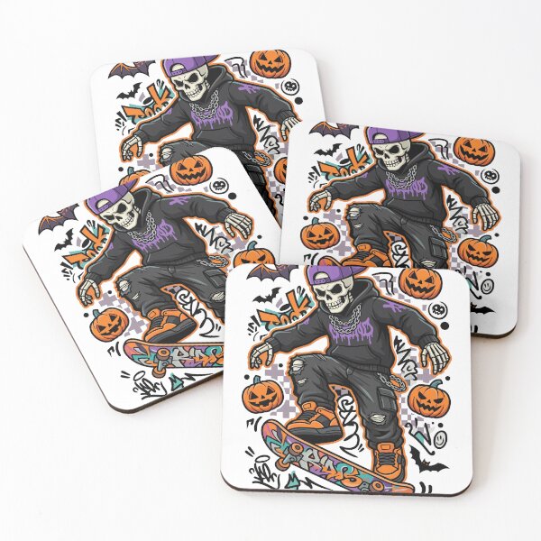 Item preview, Skeleton Graffiti Skater Halloween Streetwear designed and sold by Ranpict.