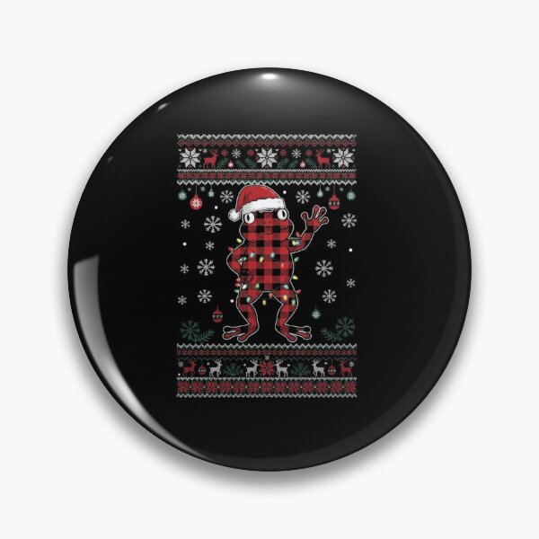 Item preview, Buffalo Plaid Christmas Frog Tangled in Holiday Lights designed and sold by MiALopezArt.