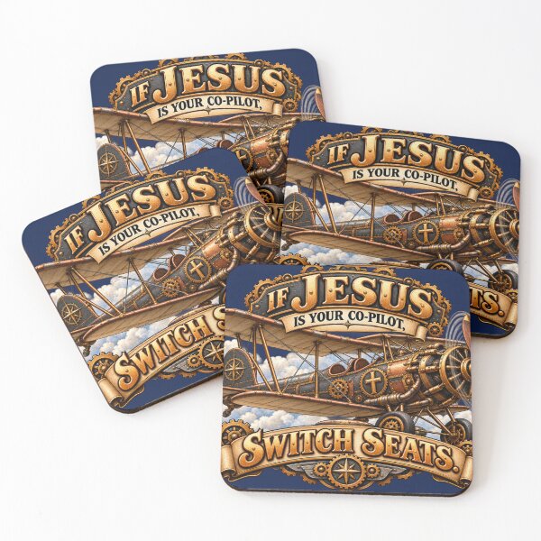 Item preview, If Jesus is Your Co-pilot, Switch Seats, Christian Steampunk Style designed and sold by TheBibleStop.