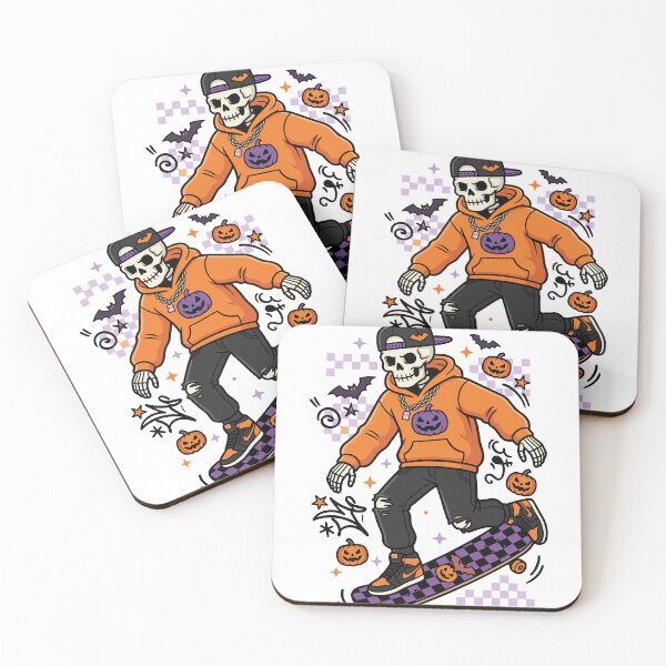 Item preview, Skeleton Skater Pumpkin Streetwear Halloween designed and sold by Ranpict.