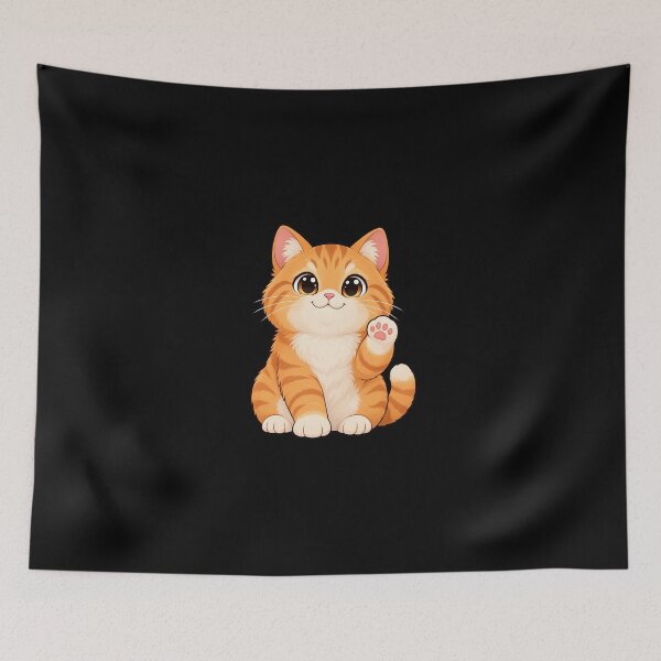 Item preview, Cute Waving Ginger Cat designed and sold by JokerH.