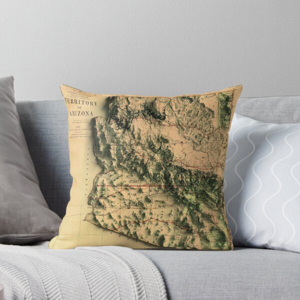 Item preview, 1876 Arizona Relief Map digitally-rendered designed and sold by ThinkAboutMaps.