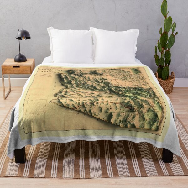 Item preview, 1876 Arizona Relief Map digitally-rendered designed and sold by ThinkAboutMaps.