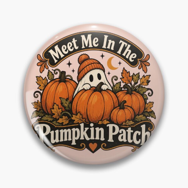 Item preview, Meet Me In The Pumpkin Patch – Vintage Ghost & Pumpkin Halloween Design designed and sold by Sanika arts .