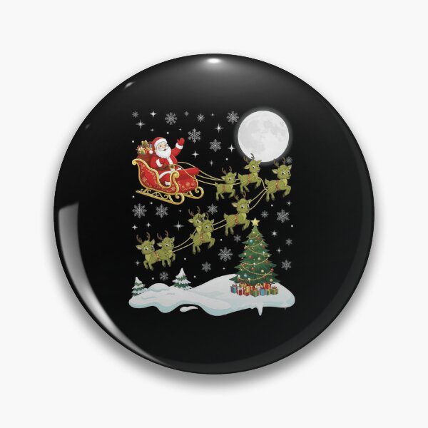 Item preview, Santa Sleigh Pulled by Christmas Frogs Under Full Moon designed and sold by MiALopezArt.