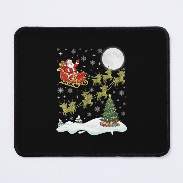 Item preview, Santa Sleigh Pulled by Christmas Frogs Under Full Moon designed and sold by MiALopezArt.