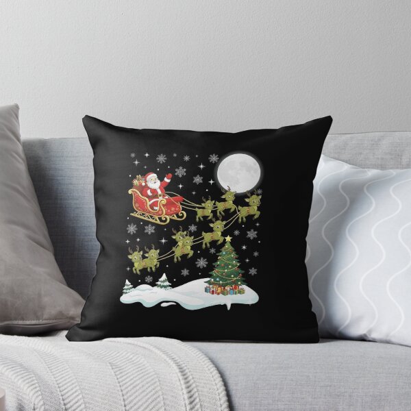 Item preview, Santa Sleigh Pulled by Christmas Frogs Under Full Moon designed and sold by MiALopezArt.