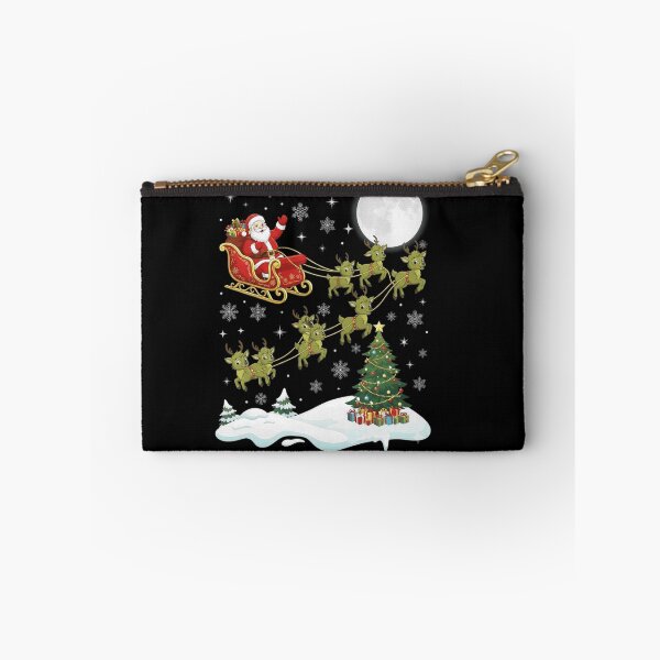 Item preview, Santa Sleigh Pulled by Christmas Frogs Under Full Moon designed and sold by MiALopezArt.