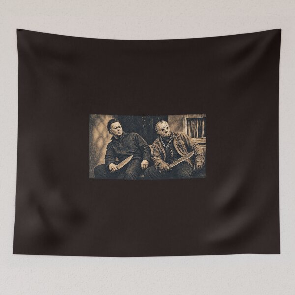 Item preview, Michael-Myers And Jason-Voorhees Chilling Together Vintage Horror designed and sold by YAWO-PAE.