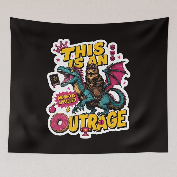 Item preview, Dragon Cat Meme Outrage Crown Anarchy Donut Art designed and sold by PIVASA.