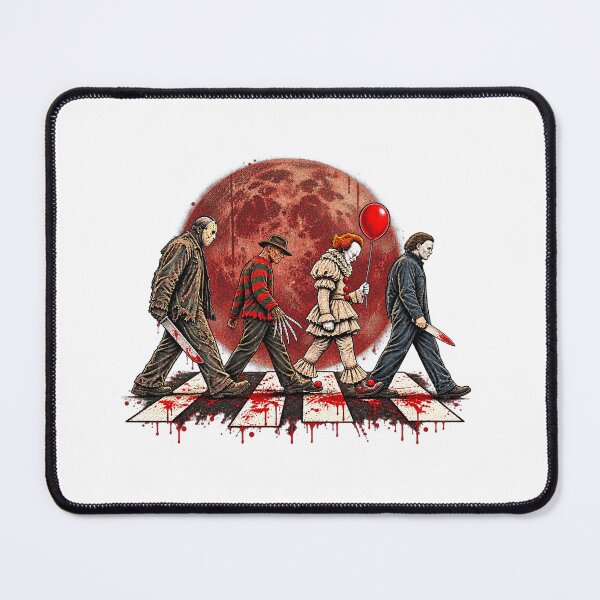 Item preview, Horror Slasher Icons Crossing Bloody Abbey Road Parody designed and sold by YAWO-PAE.