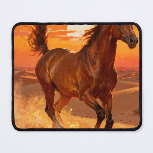 Item preview, Chestnut Horse Running Desert Sunset Golden Dust designed and sold by KAMOCHI Art.