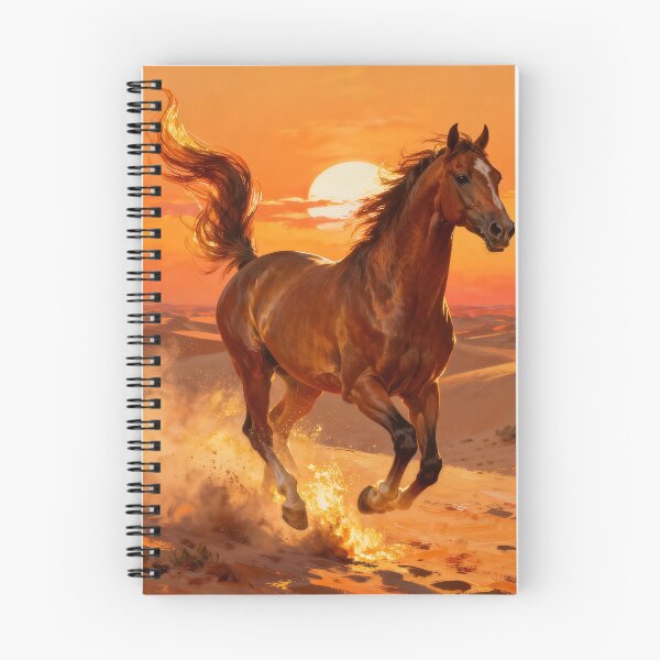 Item preview, Chestnut Horse Running Desert Sunset Golden Dust designed and sold by KAMOCHI Art.