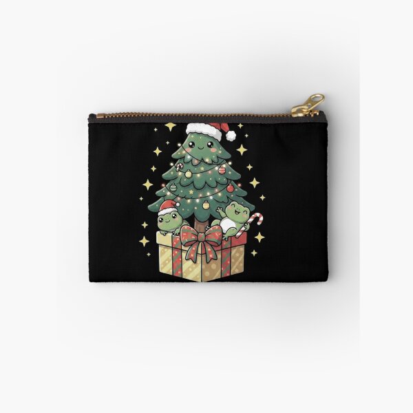 Item preview, Cute Frog Christmas Tree with Gift Box and Holiday Lights designed and sold by MiALopezArt.