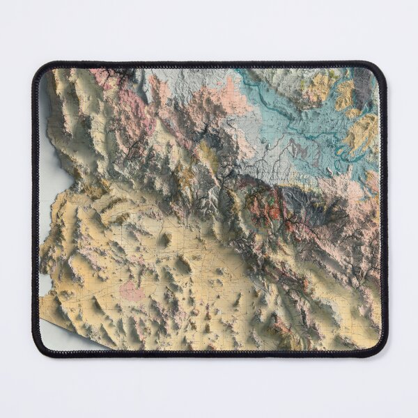 Item preview, 1924 Arizona Geological Relief Map digitally-rendered designed and sold by ThinkAboutMaps.
