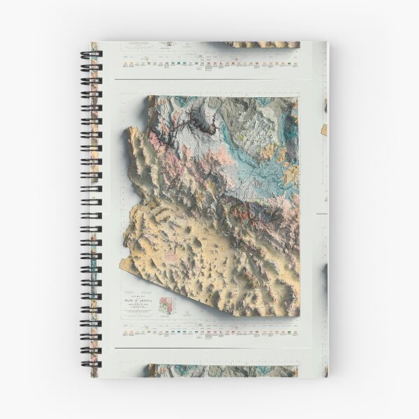 Item preview, 1924 Arizona Geological Relief Map digitally-rendered designed and sold by ThinkAboutMaps.