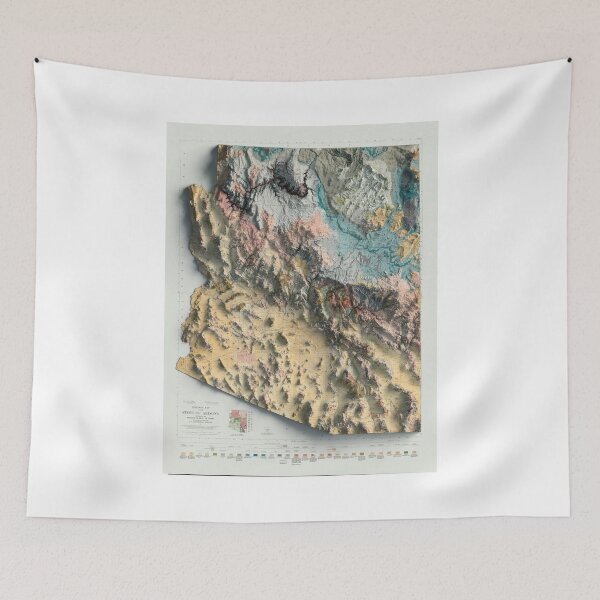 Item preview, 1924 Arizona Geological Relief Map digitally-rendered designed and sold by ThinkAboutMaps.