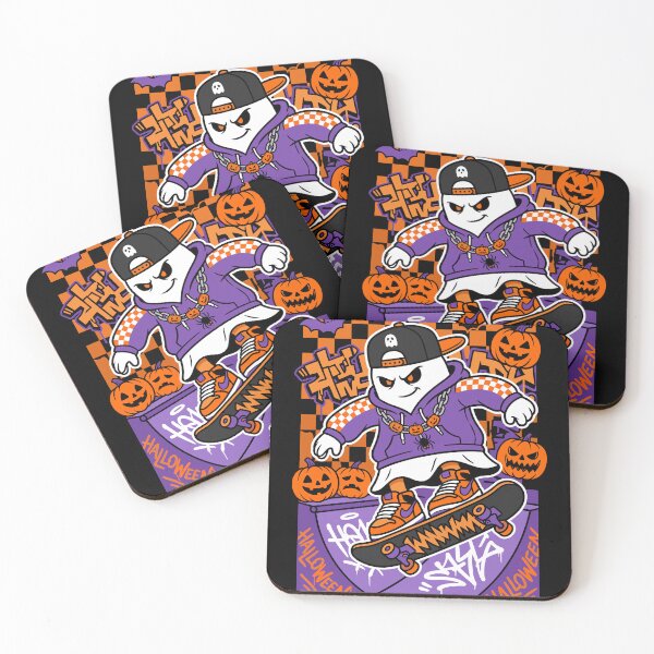 Item preview, Ghost Skater Halloween Graffiti Poster Design designed and sold by Ranpict.