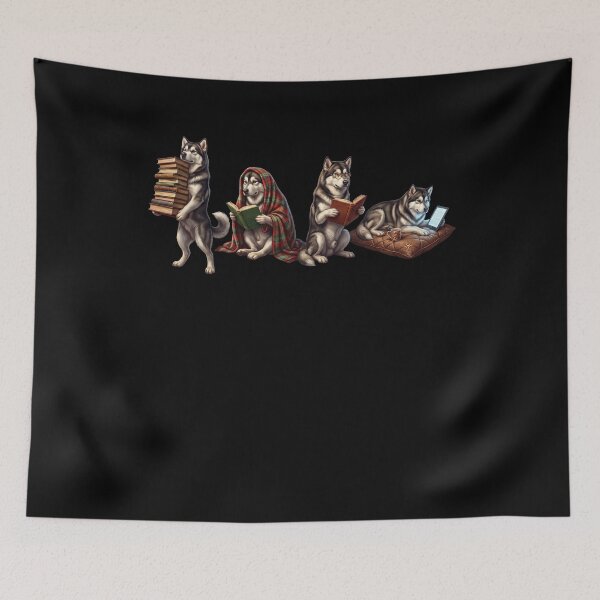 Item preview, Alaskan Malamute Book Reader Reading Dog Lover designed and sold by dian-rody-crest.