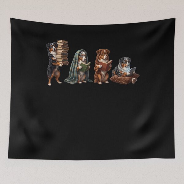 Item preview, Australian Shepherd Book Reader Reading Dog Lover designed and sold by dian-rody-crest.