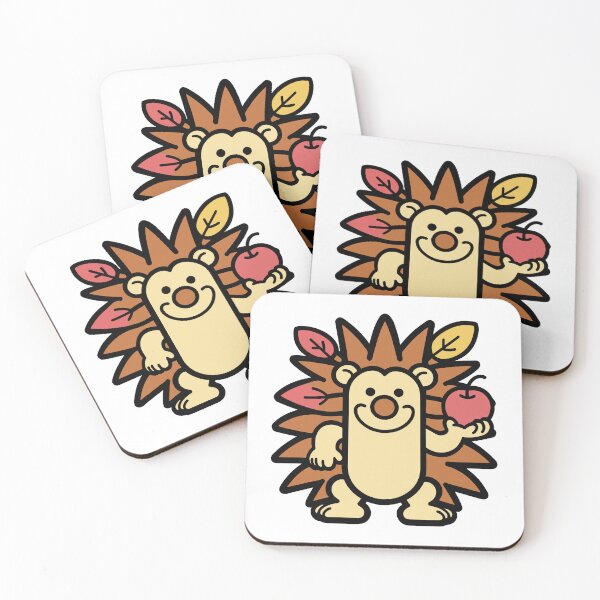 Item preview, Hedgehog with an Apple and Autumn Leaves designed and sold by BysonDesigns.
